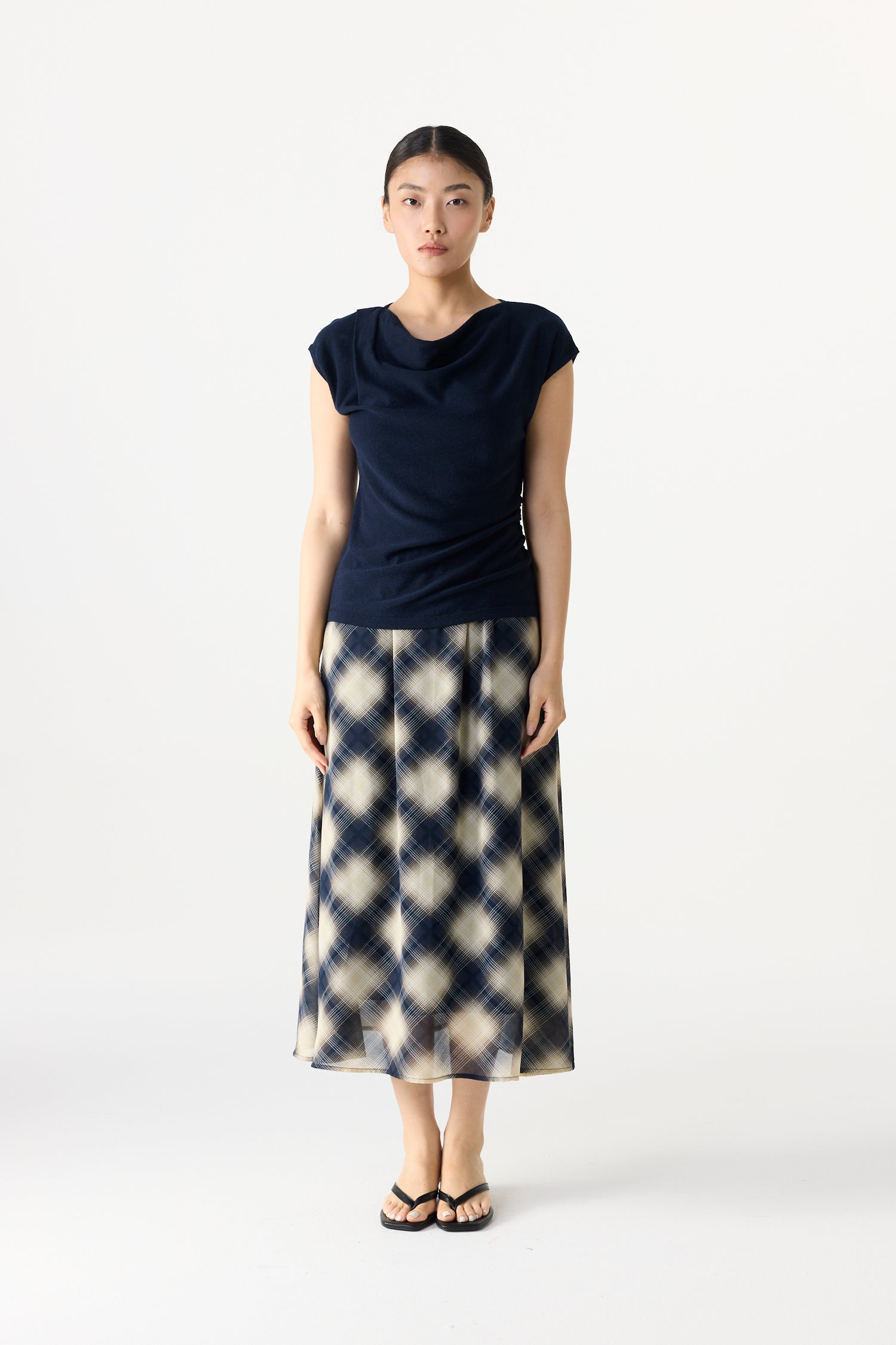 Asymmetrical Ruched Knit Top