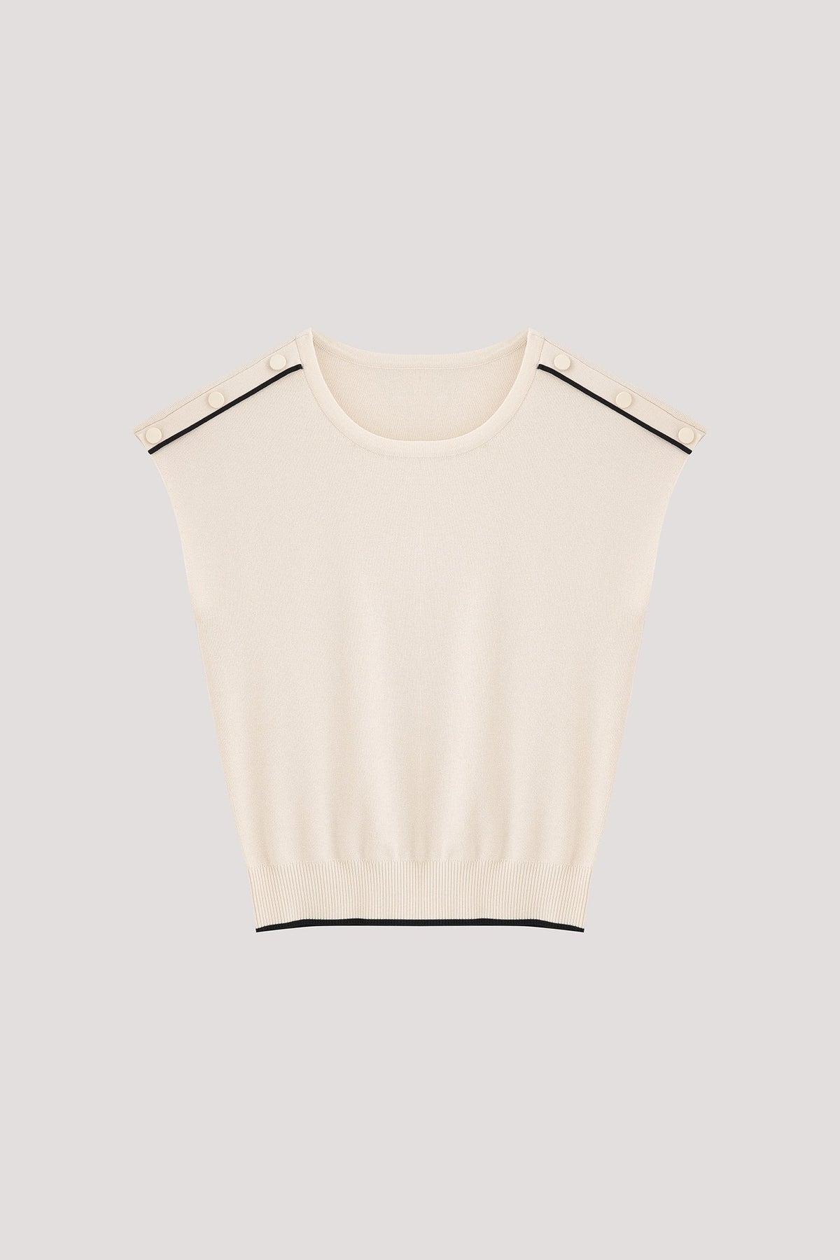 Buttons Piping Magyar Knit Top
