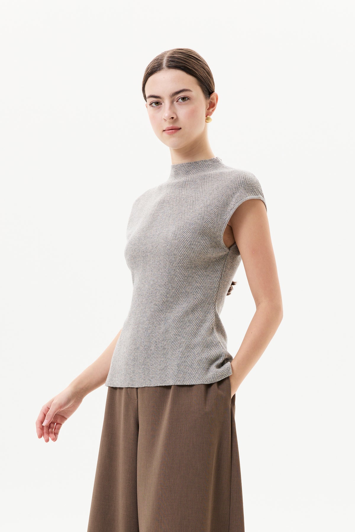 Mock Neck Magyar Knit Top