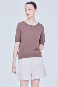 Blanket Stitch Detail Knit Top