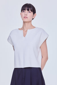 Split Neck Knit Top