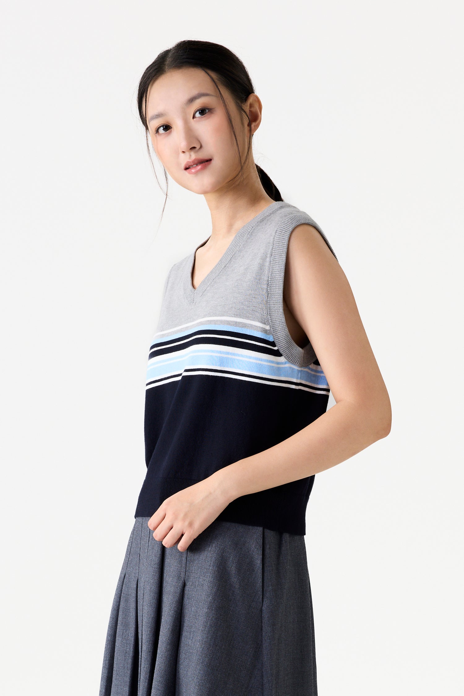 Striped Knit Vest