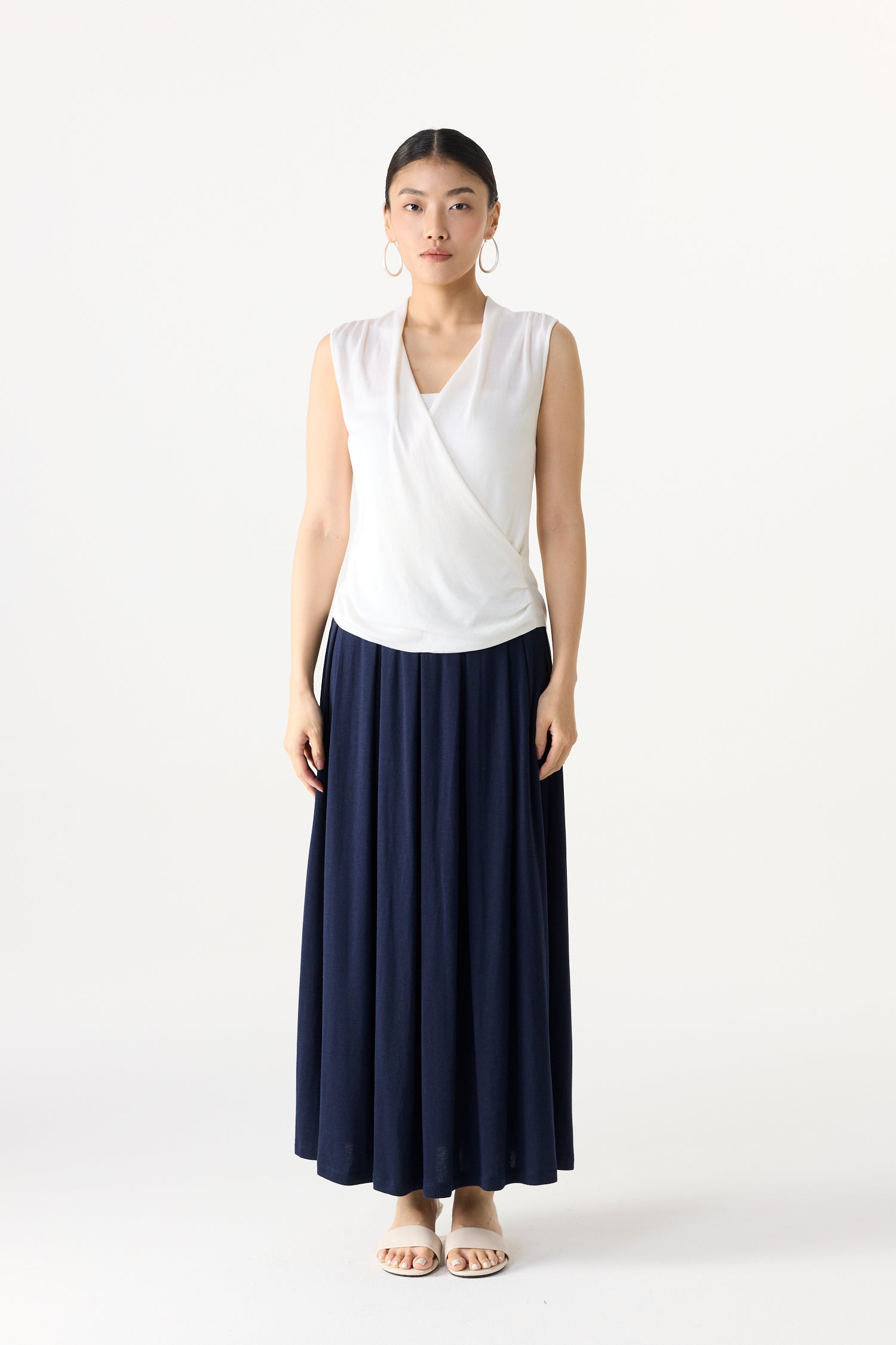 Sleeveless Wrap Knit Top