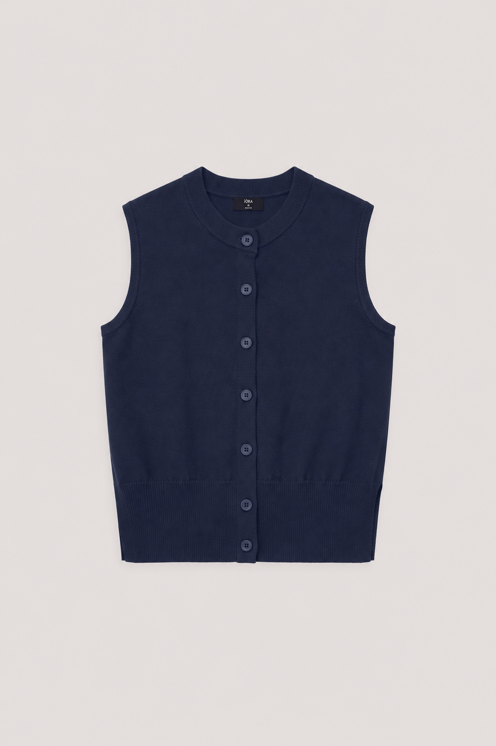 Sleeveless Button Down Knit Top