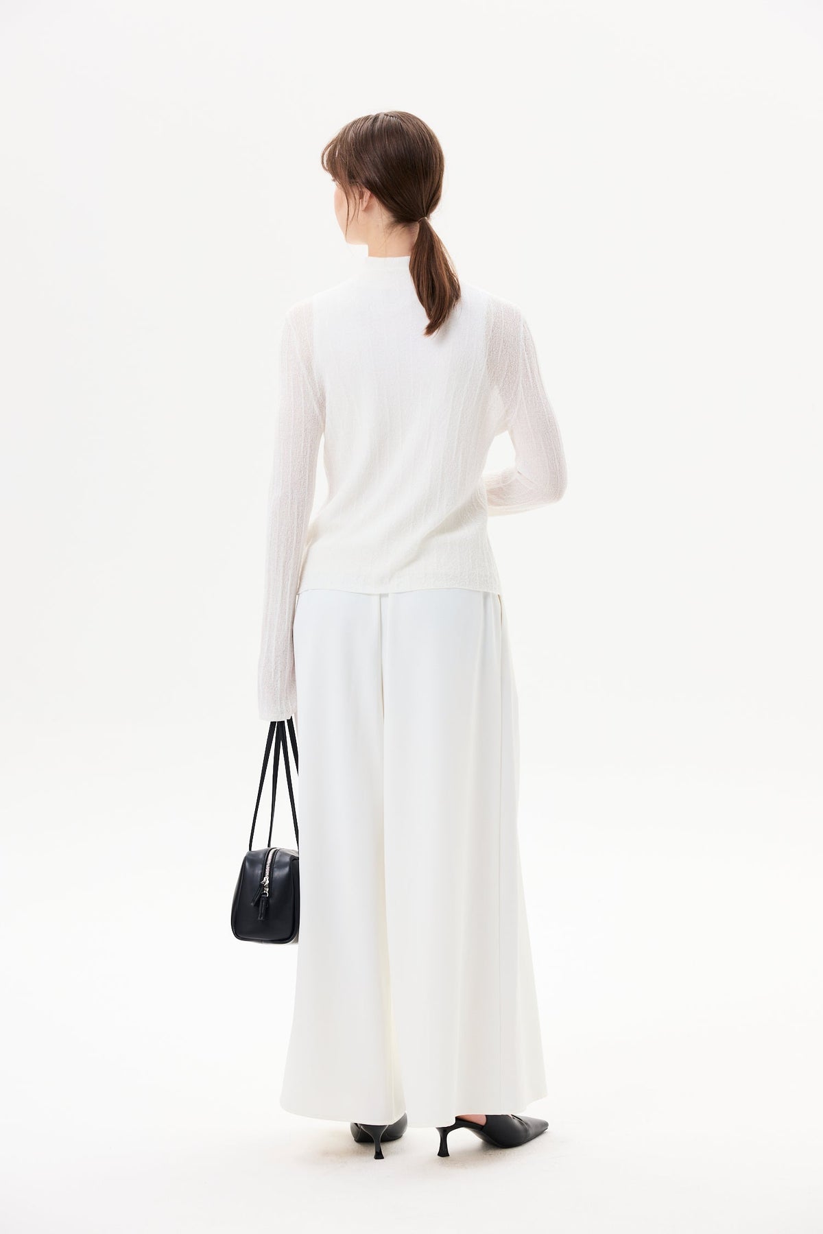 Self-Tie Cord Pleated Pants