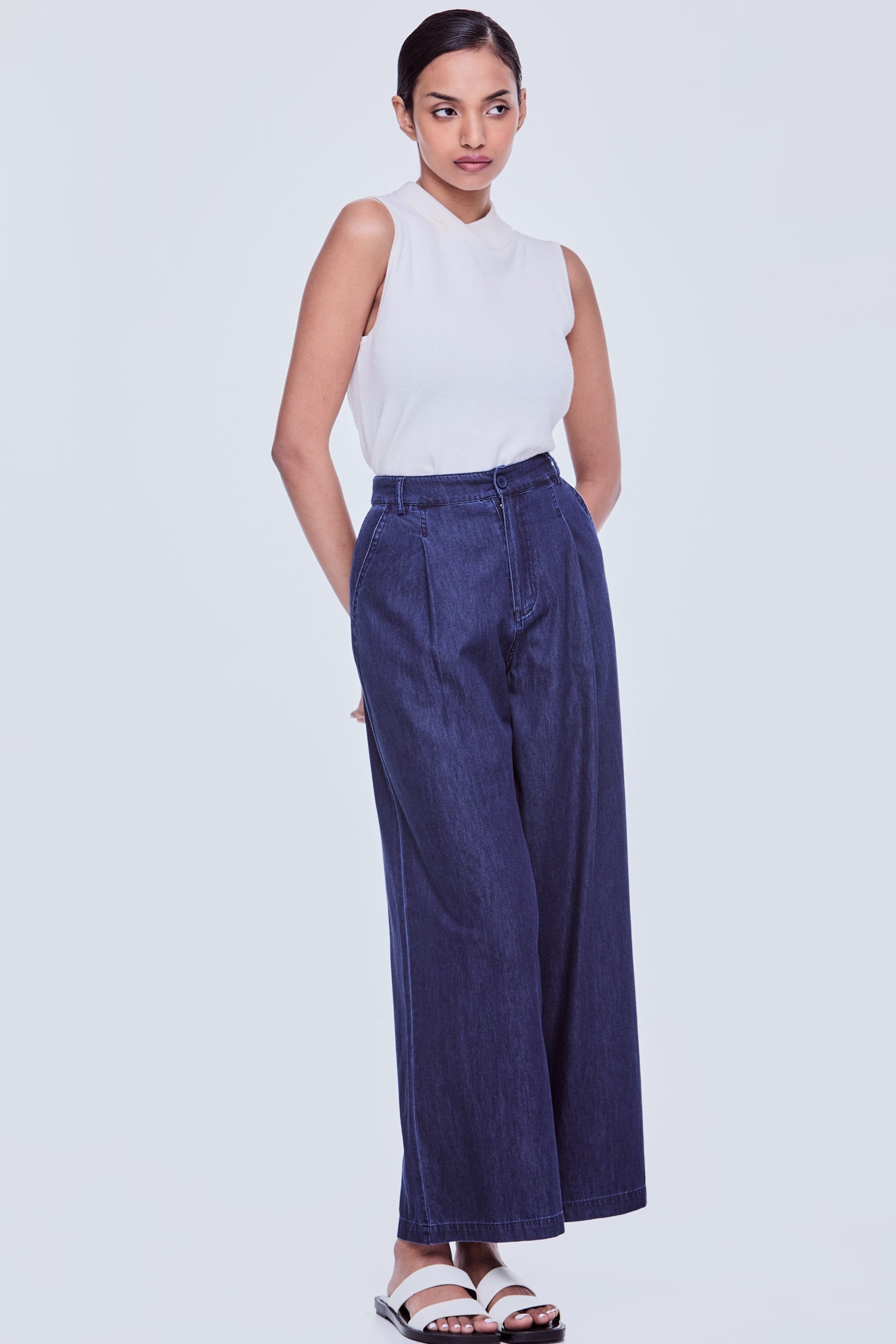 Straight Leg Denim Pants