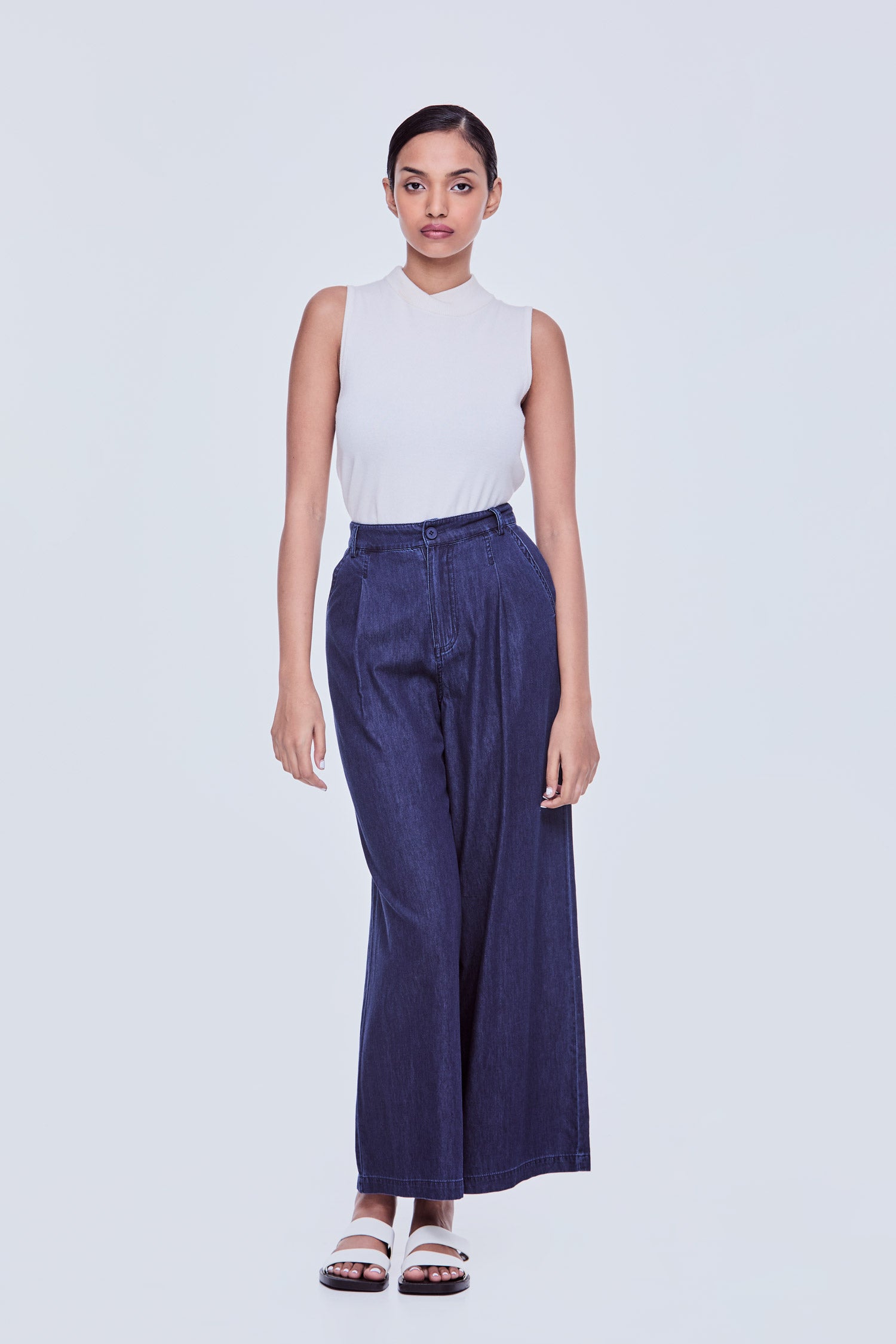 Straight Leg Denim Pants