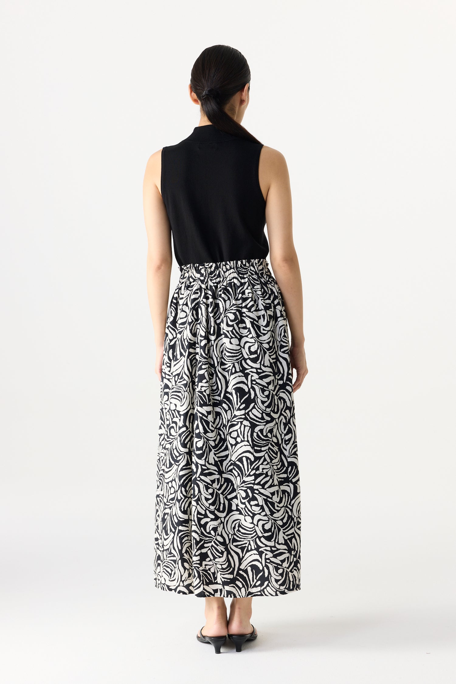 Printed Elasticated Midi Skirt