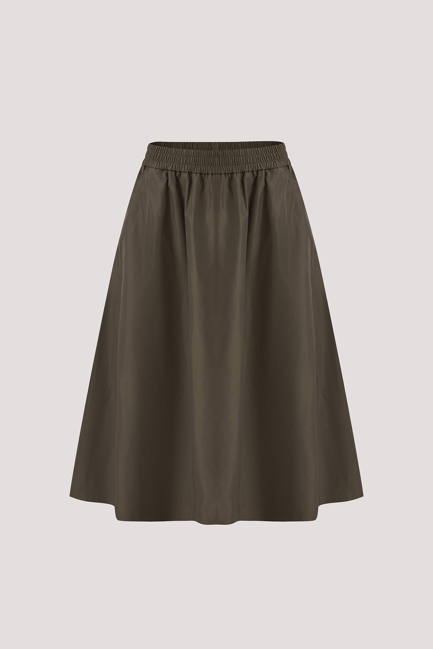 Elasticated Flared Midi Skirt