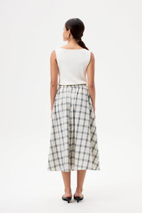 Checks Elasticated Midi Skirt