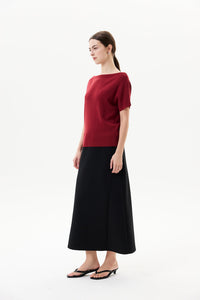 Paneled Midi Jersey Skirt