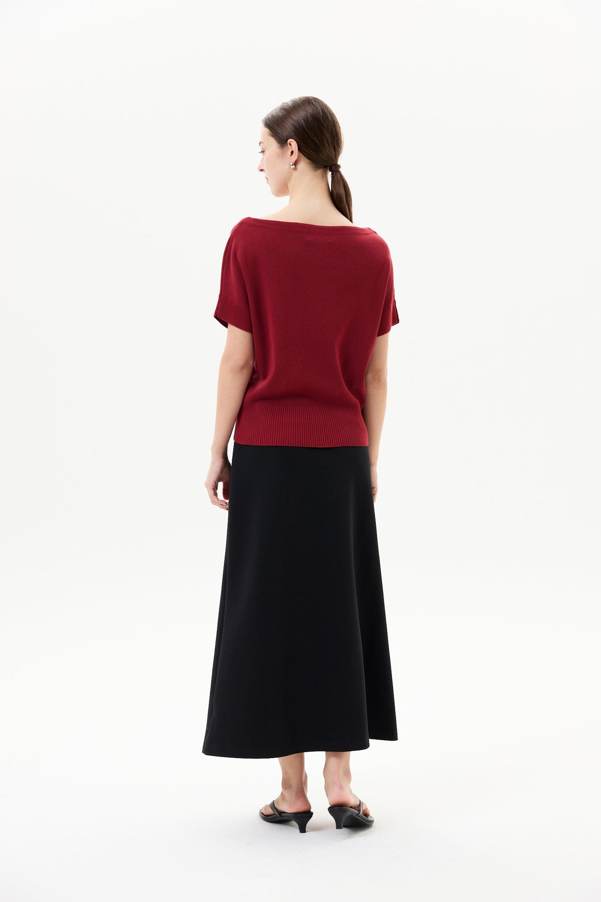 Paneled Midi Jersey Skirt