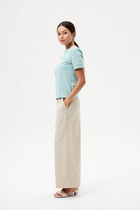 Contrast Puffy Sleeves Top