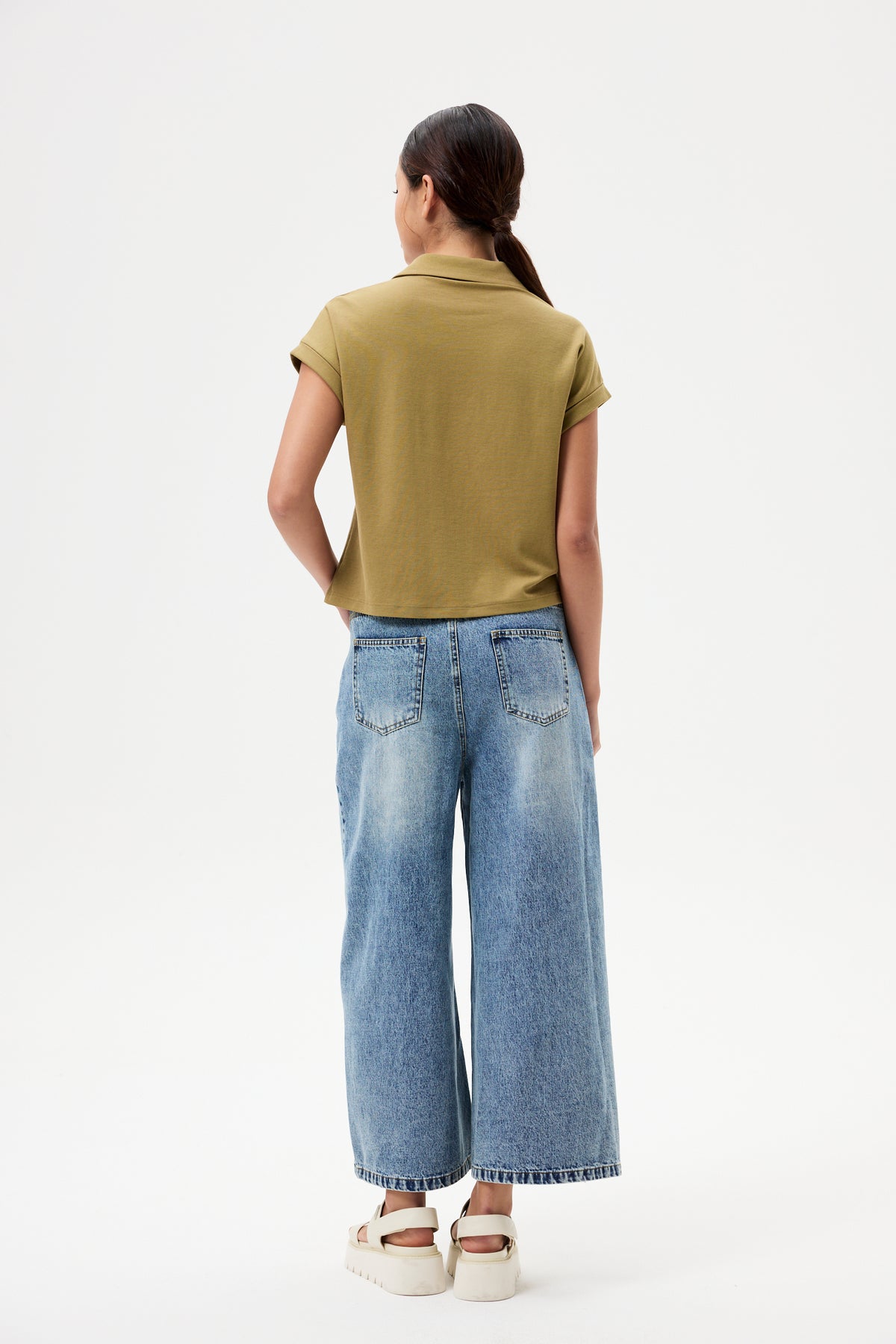 Collared Folded Cuffs Tee
