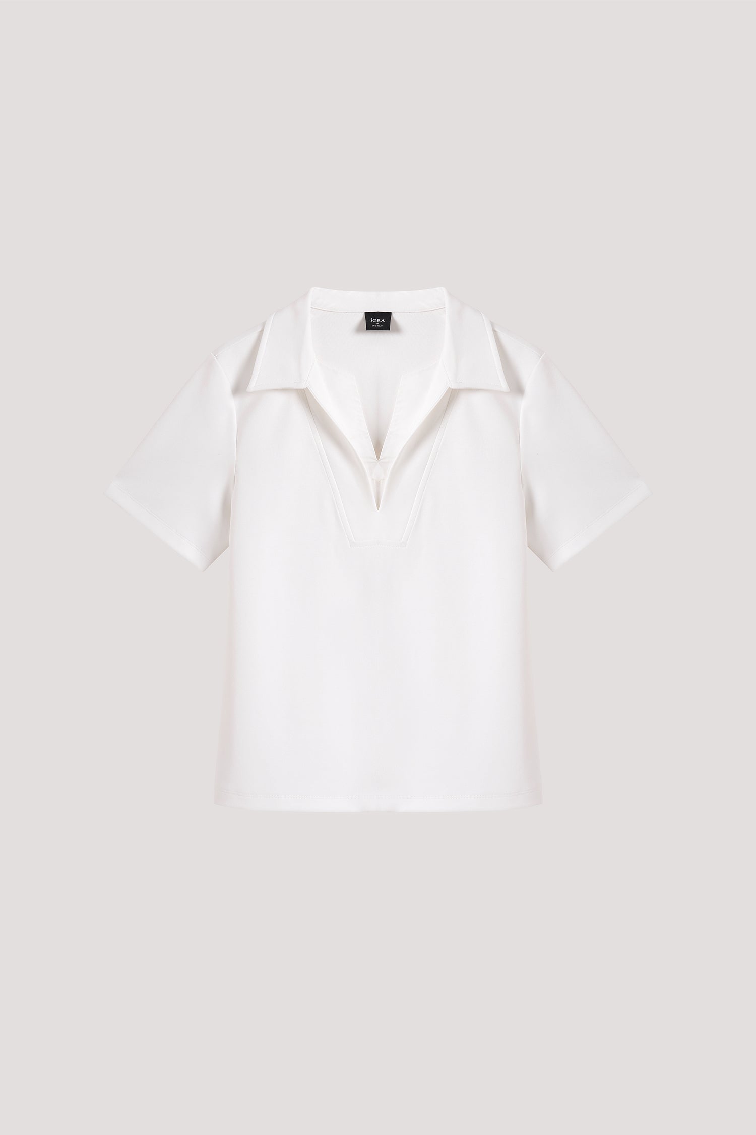 Contrast V-Neck Collared Tee