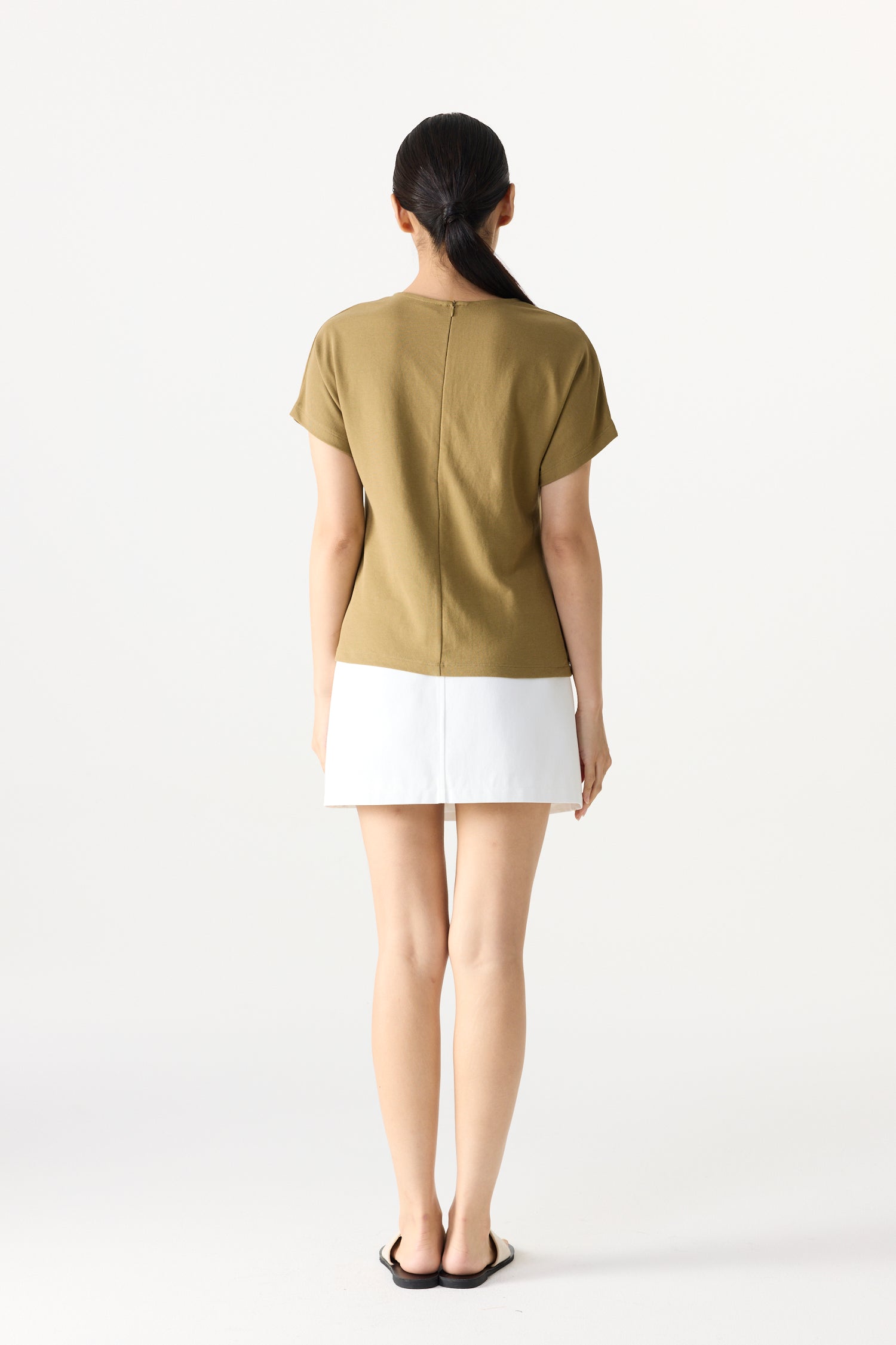 Button-Detail Short Raglan Tee