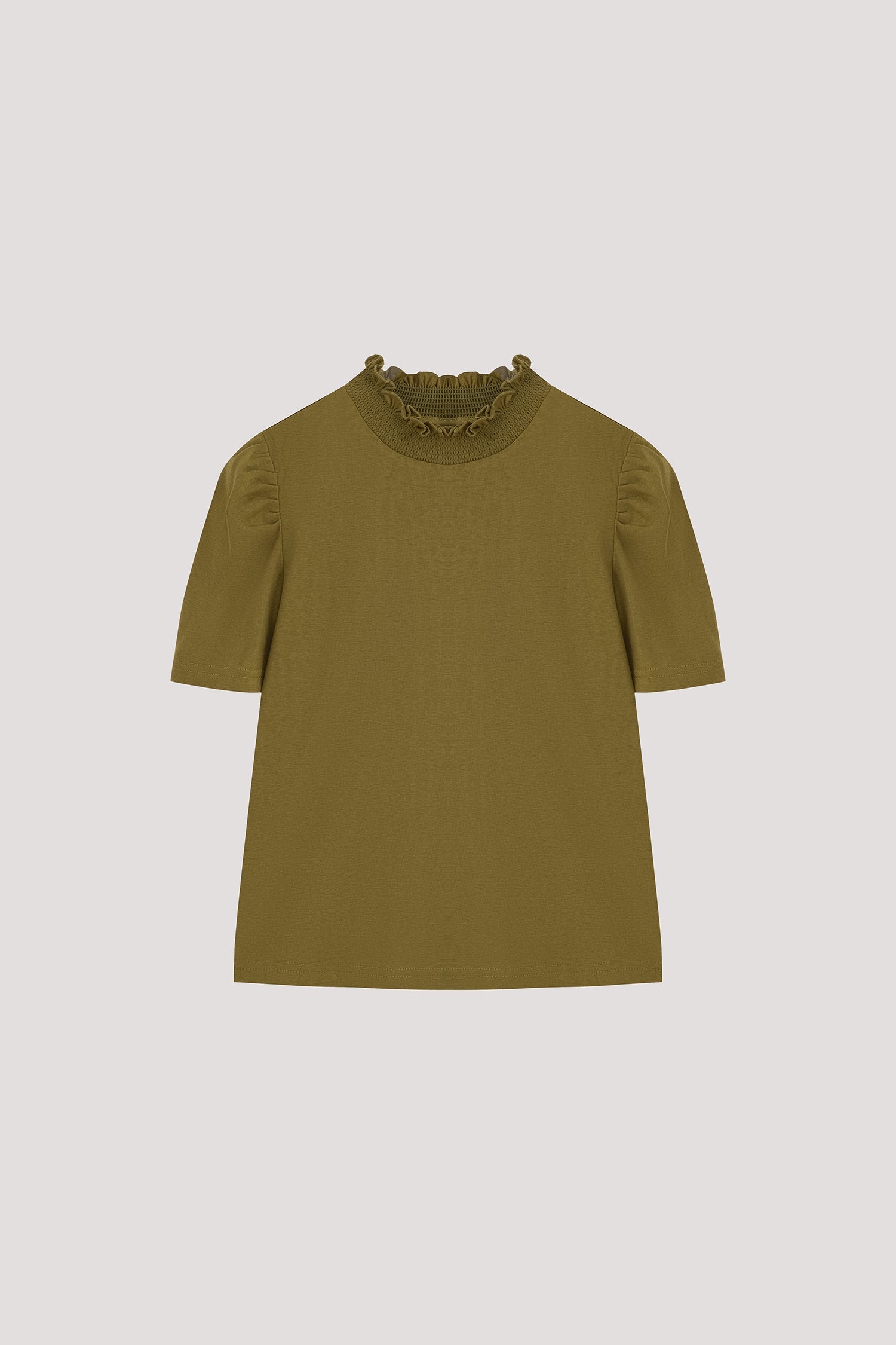 Smocked Neck Jersey Top