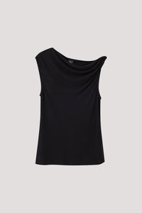 Asymmetrical Jersey Drape Top