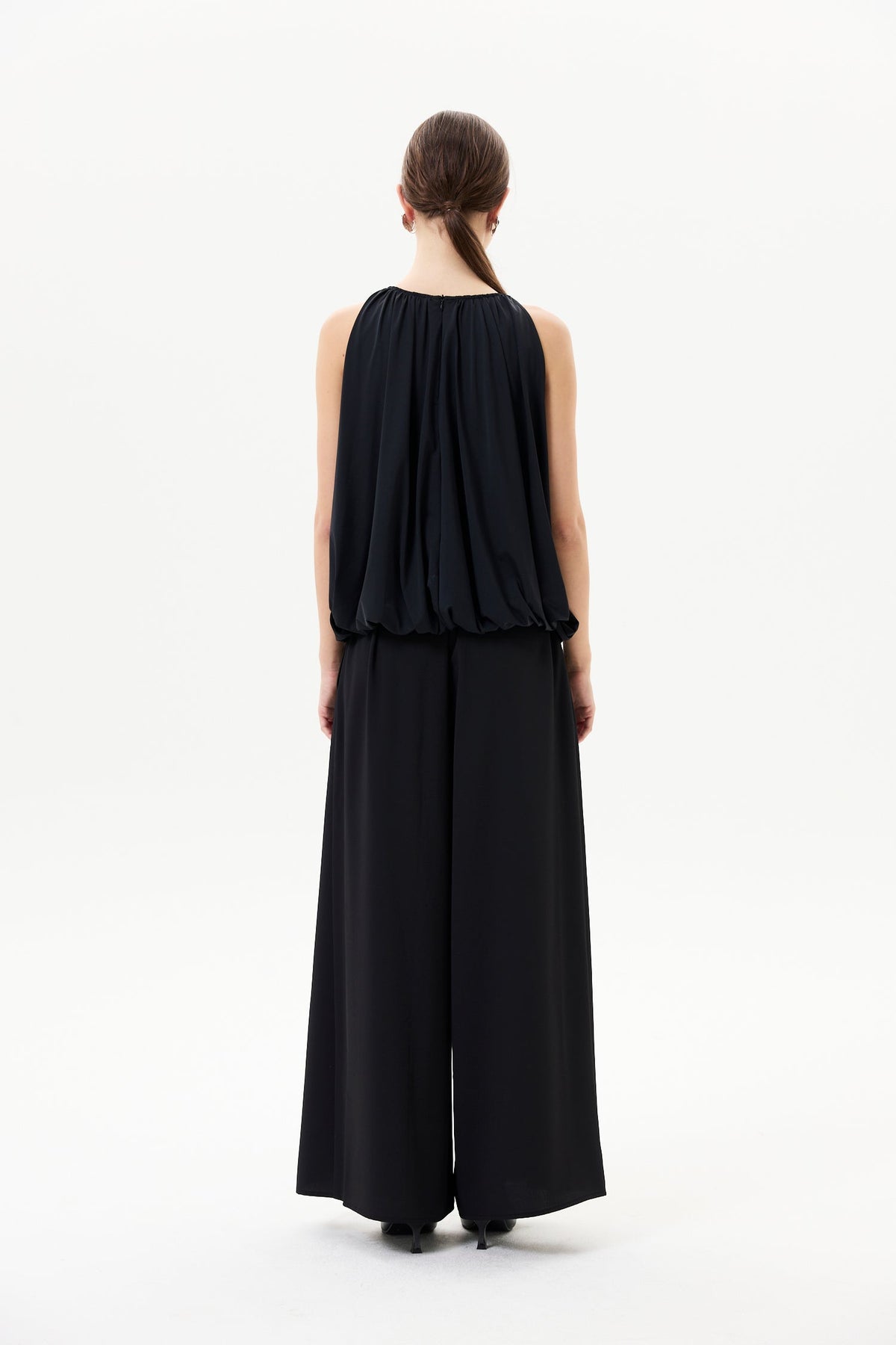 Sleeveless Gathering Bubble Top