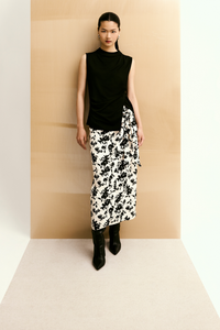 Asymmetrical Mock Neck Sleeveless Top