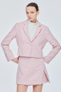 Basic Cropped Tweed Blazer