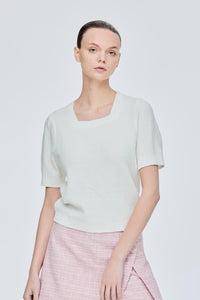 Basic Knitted Square Neck Top