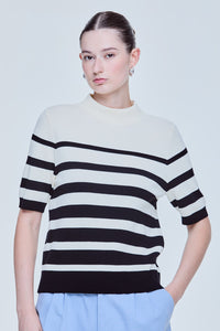 Uneven Stripe Knit Top