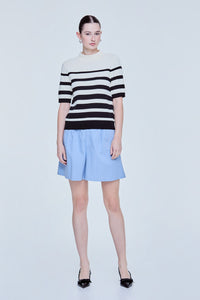 Uneven Stripe Knit Top