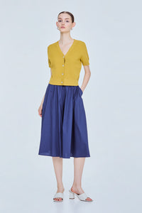 V-Neck Short Sleeve Knit Top