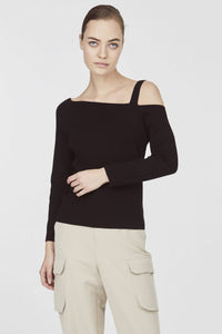 Cold Shoulder Strapped Knit