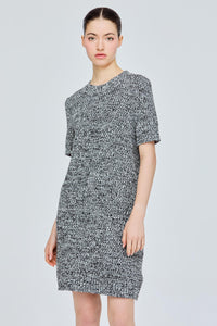 Marled Monochrome Shift Dress