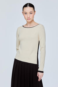 Contrast Long Sleeve Sweater