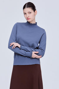 Long Sleeve Flounce Sweater