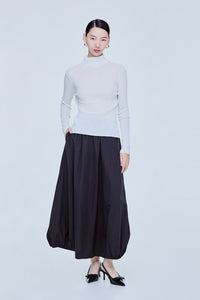 Turtle Neck Sheer Knit Top