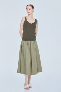 Ribbed V-Neck Knit Top