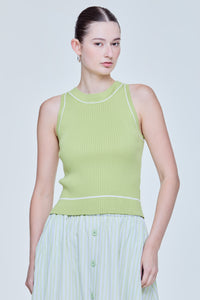 Contrast Edge Knit Vest