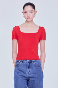 Square Neck Knit Top