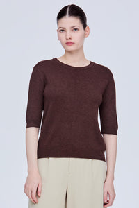 Basic Fitted Hem Knit Top