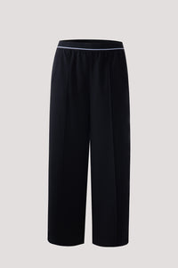 Elastic Waistband Wide Leg Trousers