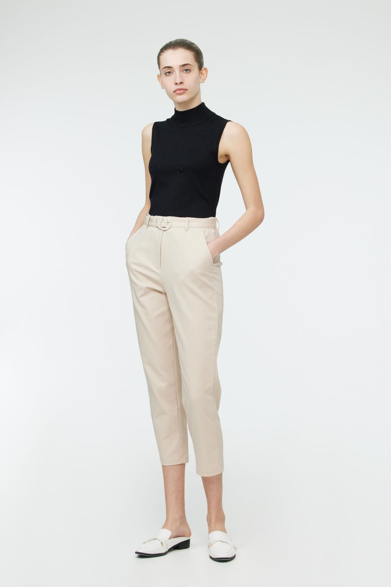 Belted Tappered Trousers