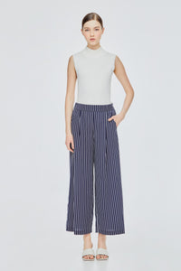 Wide Leg Pin Stripe Trousers