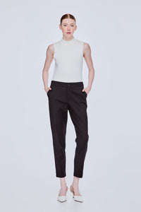 Double Waist Band Detail Tapered Pants