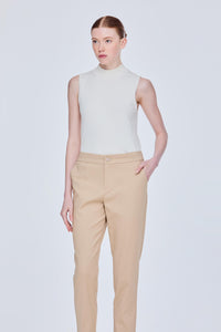 Double Waist Band Detail Tapered Pants