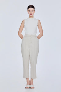 Metal Button Tapered Trousers