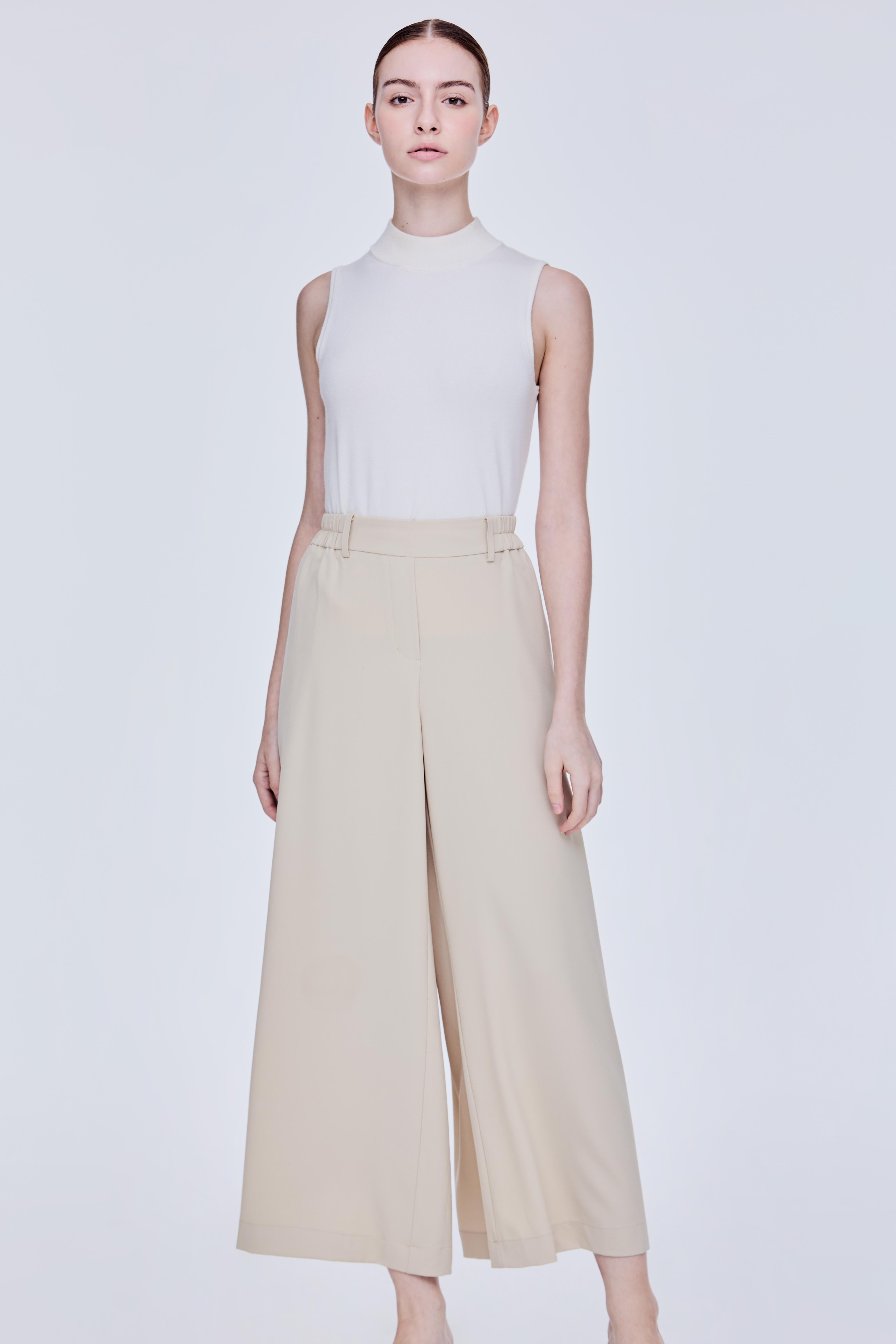 Elasticised Wide Leg Trousers