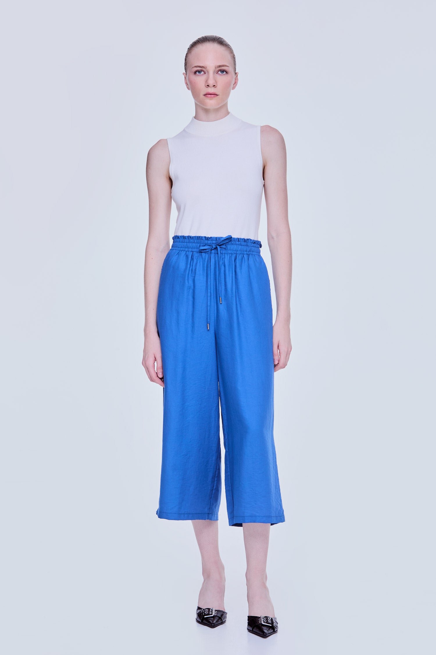Ruffled Wide Leg Trousers