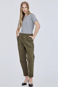 Elasticised Tapered Trousers