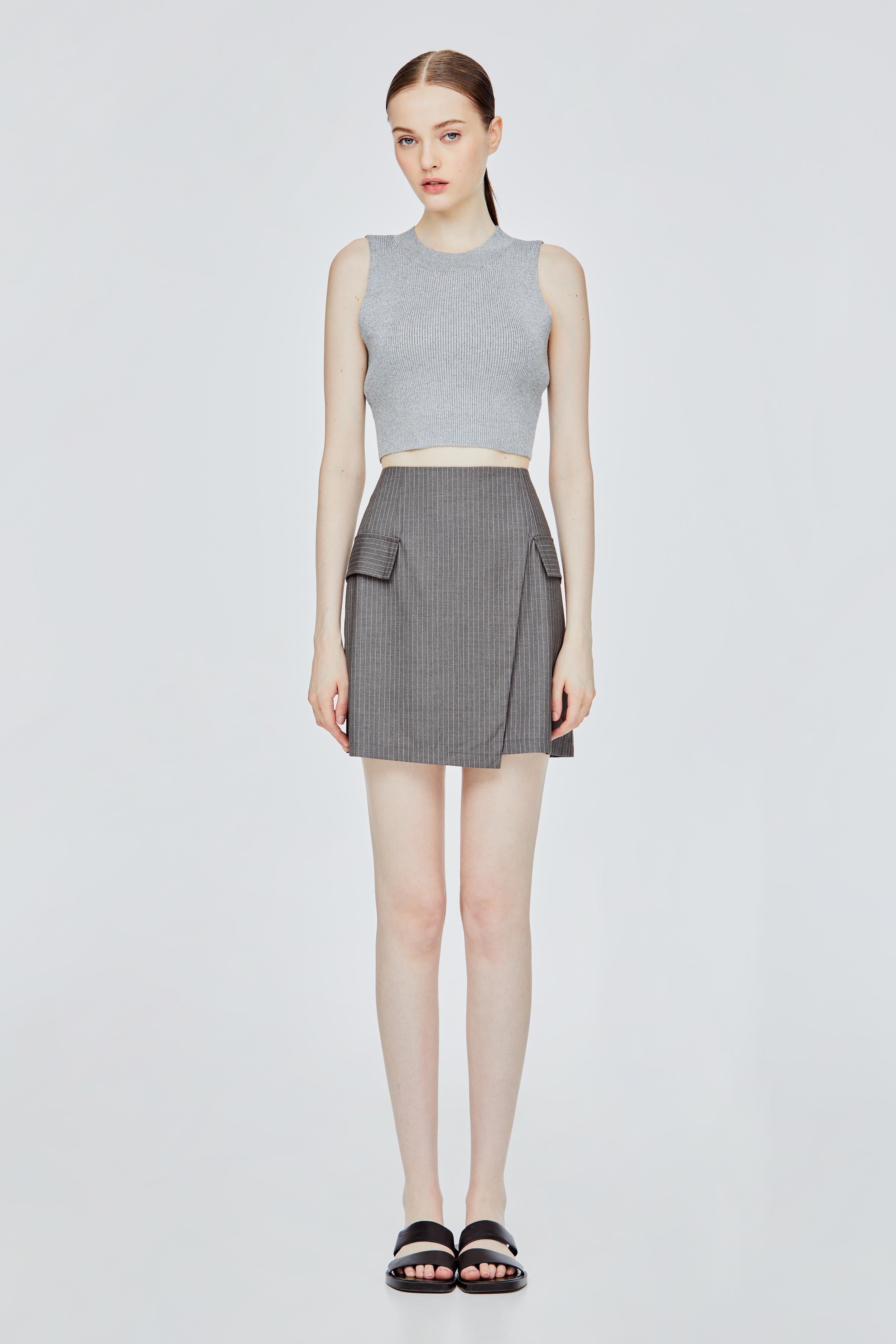 Tailored Asymmetrical Mini Skirt