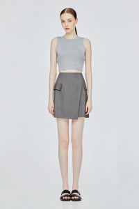 Tailored Asymmetrical Mini Skirt