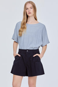 Elasticised Pleated Shorts
